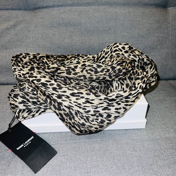 Sold-Saint Laurent Leopard Scarf (NWT)! - Picture 3 of 5